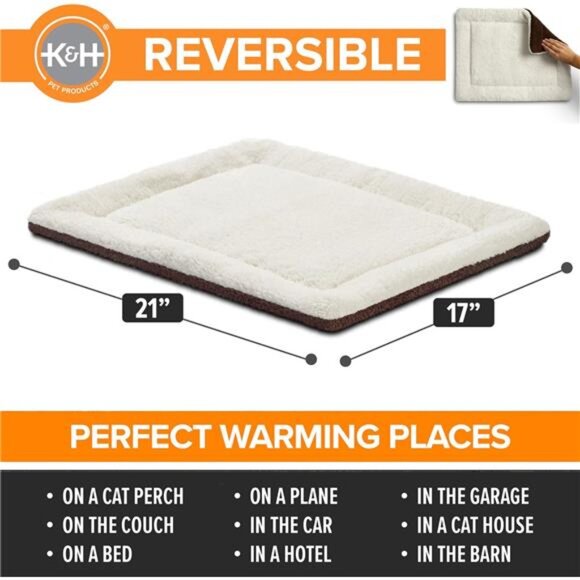 Self-Warming Cat Pad Self Heating Pad for Cat Reversible Beds Blanket 21 x 17 in - Picture 2 of 7